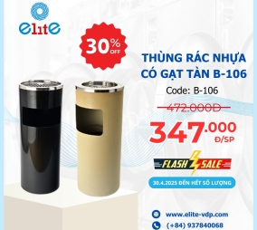 Thùng Rác Nhựa Có Gạt Tàn B-106 