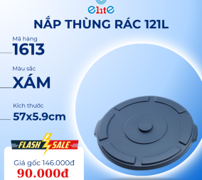Nắp bằng nhựa màu xám 1613 - Dùng cho thùng rác 121L