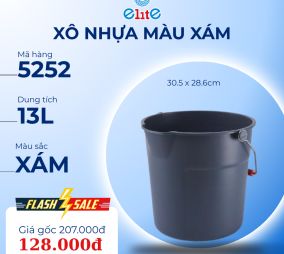 Xô bằng nhựa TRUST màu xám 13l - 5252