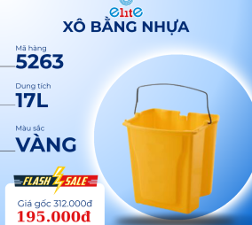 Xô bằng nhựa màu vàng  17L - 5263