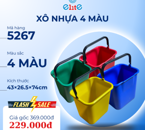 Xô nhựa 5267 (Set 4 màu) - TRUST