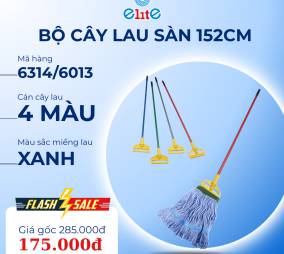 Bộ cây lau sàn nhà TRUST dài 152cm - giẻ lau màu xanh