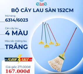 Bộ cây lau sàn nhà TRUST 152cm - giẻ lau màu trắng